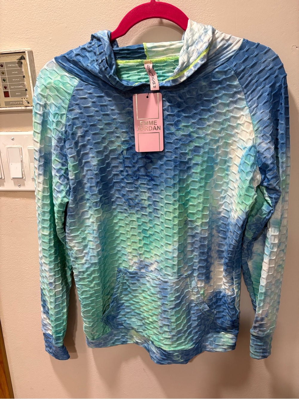 Jordan Tie-Dye Blue & Green Hooded Pullover